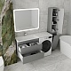 Style Line Тумба с раковиной под стиральную машину Даллас 140 L Люкс Plus подвесная серая – фотография-18